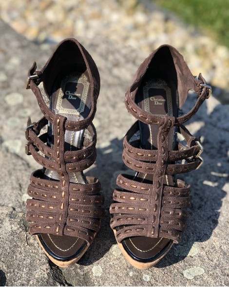 Sandále dámské Christian Dior hnědé 